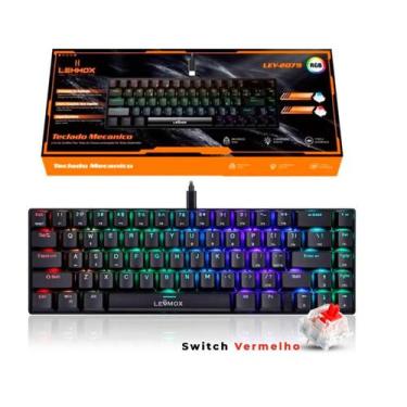 Imagem de Teclado Mecânico Gamer Switch RED 60% COM LED RGB LEHMOX - LEY-2079 R