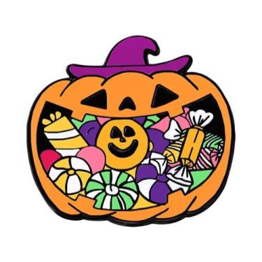 Imagem de Broche De Lapela De Desenho Animado De Halloween Com Gato Fantasma, Ab