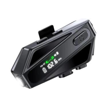 Imagem de Intercomunicador Bluetooth Para Capacete De Moto Com Luzes LED, Rádio 