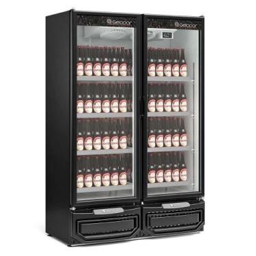 Imagem de Expositor de Bebidas Vertical Gelopar GCBC950 638L 2 Portas Preto 220V