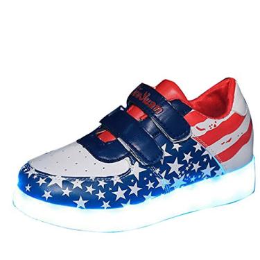 Imagem de Tênis unissex Gaorui para meninos e meninas com iluminação casual LED USB Charge Kids, Azul, 1 (Foot Length 197 mm)