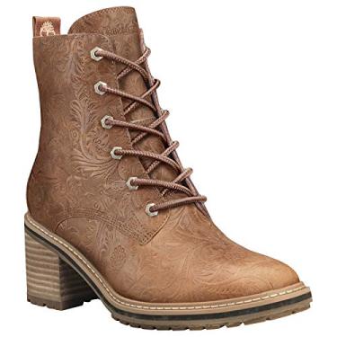 Imagem de Timberland Bota feminina Sienna High impermeável com zíper lateral, Relevo de grão integral enferrujado, 34