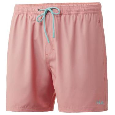 Imagem de HUK Short de natação masculino Volley 14 cm cintura elástica secagem rápida, Flor do deserto, XX-Large