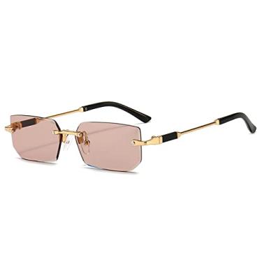 Imagem de Óculos de sol retangulares sem aro Sunglow, óculos de sol polarizados fashion, óculos decorativos femininos de verão, compras, dirigir para usar, 9, china