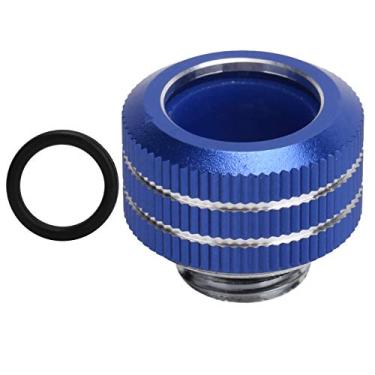 Imagem de Encaixe de tubo rígido rígido, adaptador de resfriamento de água de policarbonato, acessórios de computador HYGKN-T14 mm, para tubos rígidos com um diâmetro externo de 14 mm, latão, substituição (azul)
