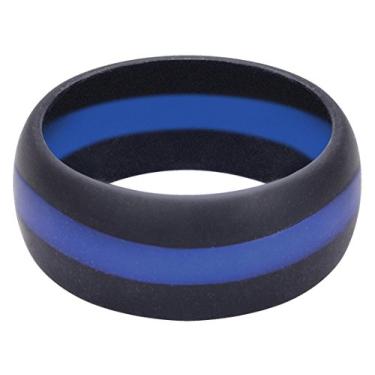 Imagem de Anel de silicone Rothco Thin Blue Line, Black / Blue, 9