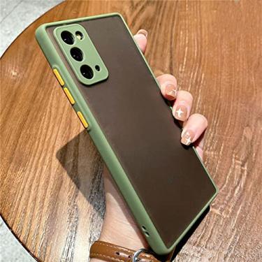 Imagem de Capa de telefone fosca transparente para Samsung Galaxy S21 S22 Ultra A52 A72 A32 A12 A52 A51 A71 A50 S20 Plus Capa de proteção de câmera, verde, para S8
