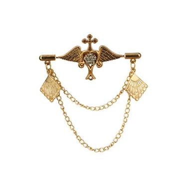 Imagem de Coração de asas de cavaleiro com emblema pendurado corrente lapela crachá de lapela casaco terno de presente de casamento camisa gola acessórios broche para homens