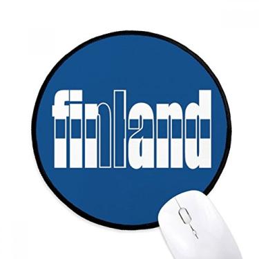 Imagem de DIYthinker Mouse pad com nome da bandeira do país da Finlândia para mesa de escritório tapete redondo para computador