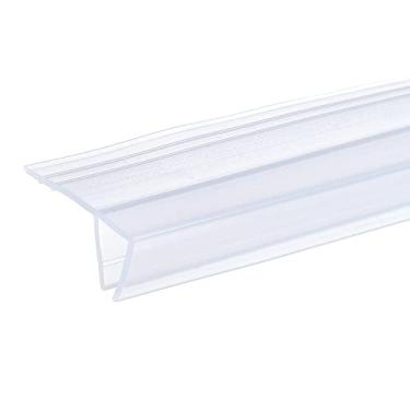 Imagem de METALLIXITY Tira de vedação de porta de vidro (79,5"), trilho de gotejamento (3/4") adequado para vidro (5/16") F tipo varredura de porta sem moldura - para banheiro, escritório
