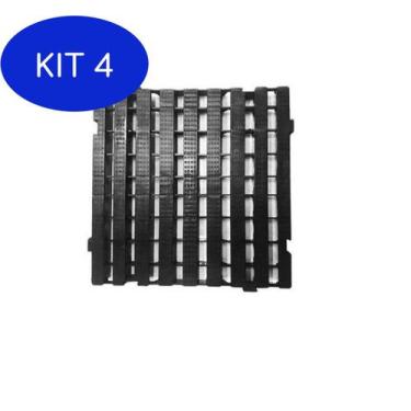 Imagem de Kit 4 Estrado Palete Piso De Plástico Resistente 40X40x4,5 - - Jonnes