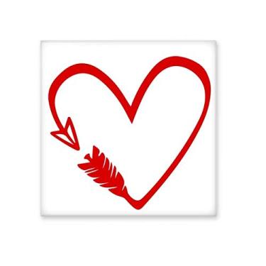 Imagem de Design vermelho flecha ilustração coração azulejo de cerâmica brilhante decalque pedra adorna tijolo vitrificado