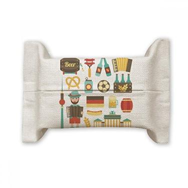 Imagem de Bolsa de linho de algodão para lenços faciais culturais de salsicha de cerveja de futebol