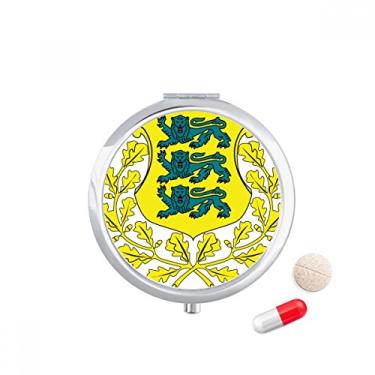 Imagem de Estojo de comprimidos com emblema nacional da Estônia, caixa de armazenamento de medicamentos
