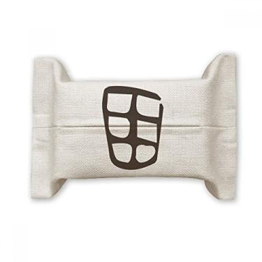 Imagem de Inscrição óssea chinesa sobrenome personagem Tian suporte de capa de papel para lenços faciais saco de linho de algodão