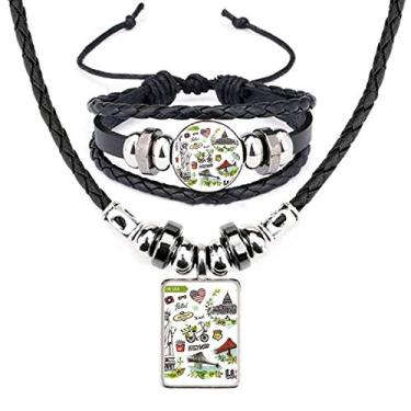 Imagem de Conjunto de joias de pulseira de couro grafite Spring Liberty White House EUA
