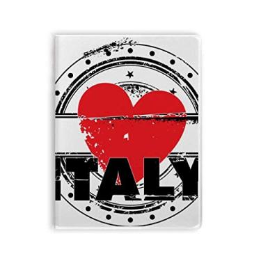 Imagem de Diário de capa macia I Love Italy Word Love Heart formato circular