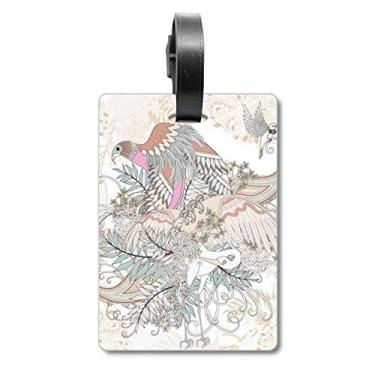 Imagem de Flor árvore pássaro Ukiyo-e folhas de mala, etiqueta de bagagem, etiqueta de cartão para pendurar