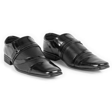 Imagem de Sapato Social Masculino Verniz Elástico Antiderrapante Metal