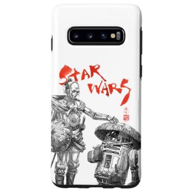 Imagem de Galaxy S10 Star Wars Visions C-3PO R2-D2 Black and White Color Pop Case