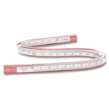 Imagem de Trident - Régua flexível com escala 50cm (rosa) | Permite qualquer tipo de curva, alma interna de chumbo com liga especial e ideal para desenho técnico e modelagem