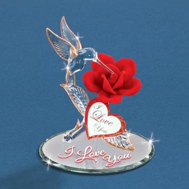 Imagem de Glass Baron Rose, Vermelho com beija-flor do amor
