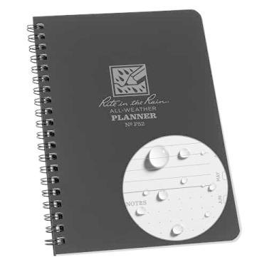 Imagem de Rite in the Rain Agenda semanal para todos os climas, sem data, espiral lateral, 4-5/20.3 cm x 17.8 cm (nº P52), preto