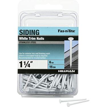 Imagem de Fas-n-Tite 461819 Pregos de acabamento de aço inoxidável pintados de branco, 3,5 cm, pacote de 170 g