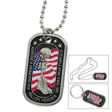 Imagem de Etiqueta comemorativa para cães Eagle Crest Fallen Heroes, multicolorida, 5 x 3 cm