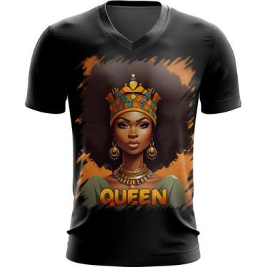 Imagem de Camiseta Gola V Rainha Africana Queen Afric 12 - Kasubeck Store