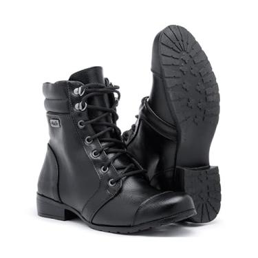 Imagem de Bota Militar Feminina Cano Médio Confortável Estilo Coturno (Preto, BR, Adulto, Numérico, M, 37)