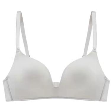 Imagem de Lingerie feminina sutiã lingerie feminina fina sem costura básica sem fio 2024 na moda Y2K, I-59 Cinza, M