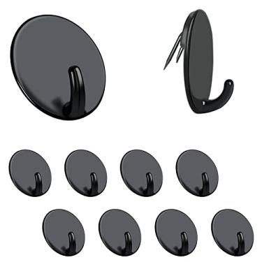 Imagem de Ganchos para cubículos, acessórios de ganchos para parede de tecido, pacote com 10 clipes de cubículo, cabides para gabinete e casa, cozinha, bolsos para arquivos, chapéus, bolsas, bolsas pretas