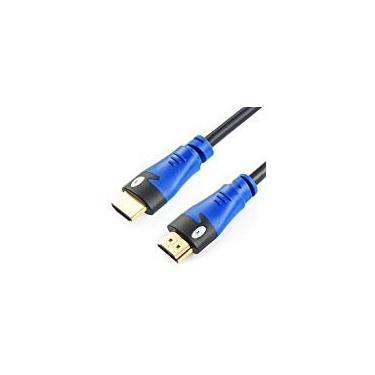 Imagem de Cabo HDMI, cabo HDMI HDMI 2.0 de alta velocidade UHD de 18 Gbps suporta conectores banhados a ouro com classificação CL3 4K 3D 1080P Ethernet de retorno de áudio, Azul, 50Feet