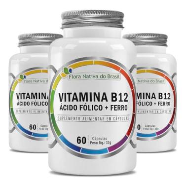 Imagem de Vitamina B12 + Ácido Fólico + Ferro Kit 3x 60 Cápsulas Cada - Flora Nativa