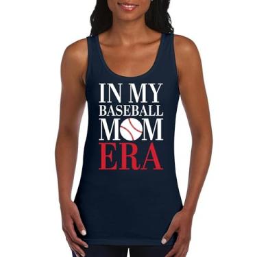 Imagem de Camiseta regata feminina in My Baseball Mom Era, engraçada, mãe dos meninos, melhor apoiadora de equipe, mãe, esportes ativos, criança, mamãe, Azul marinho, G
