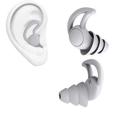 Imagem de Abafador de Ruídos até 33db Redutor de Som Protetor Auditivo Auricular Tampão Sonoro Confortável Reutilizável Ideal para Dormir Estudar Natação (Cinza, Tamanho único)