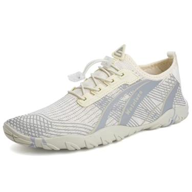 Imagem de WateLves Water Shoes – Meias aquáticas de secagem rápida, para surf, ioga, hidroginástica, Bege moderno, 11 Women/9.5 Men