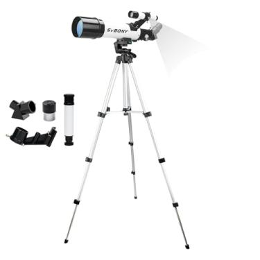 Imagem de Telescópio, Telescópio Astronômico Refrator com Abertura de 60mm e Montagem de 400mm para Crianças e Iniciantes