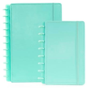 Imagem de Kit Caderno De Disco Inteligente Grande A4+A5 Basic Universitário 80 Folhas Pautadas Destacavel Capa Dura (Verde)