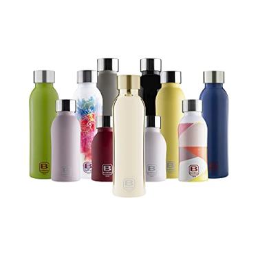 Imagem de BUGATTI B BOTTLES TWIN Garrafa de água amarela de 500 ml, frasco de água que mantém os líquidos quentes para H12, frio para H24 e gelo para H36, garrafas de água de aço inoxidável 18/10, garrafa de