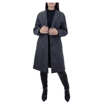 Imagem de Casaco Feminino Facinelli By Mooncity Longo Cinza Escuro - 610234-Feminino