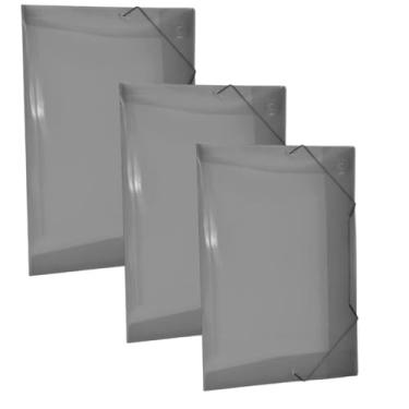 Imagem de KIT 30 PASTA FUMÊ ABA COM ELASTICO SEM LOMBO PARA ORGANIZAR DOCUMENTO ESCRITÓRIO