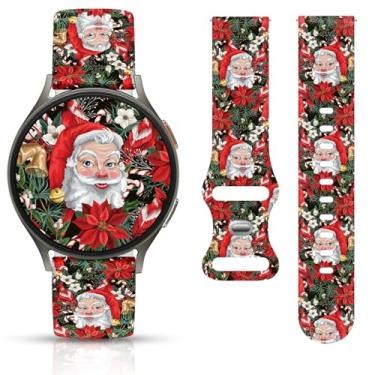 Imagem de SLEILIN Pulseira de relógio de Natal compatível com Samsung Galaxy Watch 40/41/42/43/44/45/46/47 mm, impressa de 20 mm, pulseira de silicone de substituição para Galaxy Wacth 7/6/5/4/3/5 Pro/6e 4