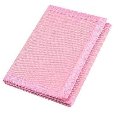 Imagem de Carteira masculina esportiva de lona com três dobras RFID, linda bolsa de moedas com zíper e bolso frontal para crianças, cor camuflada, rosa, Small, Estilo sólido