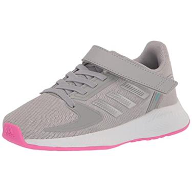 Imagem de adidas Tênis de corrida unissex Runfalcon 2.0, Cinza/Prata Metálico/Rosa Gritante, 10.5 Little Kid