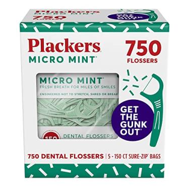 Imagem de Plackers Palitos de fio dental Micro Hortelã, 150 unidades, pacote com 5