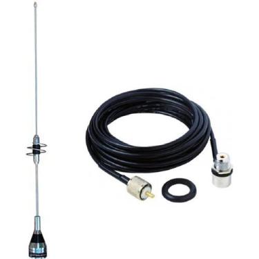 Imagem de Antena Dual Band 1/4 Vhf 5/8 Uhf Steelbras Ap0188 Cabo Coaxial 5,5 Met