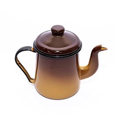 Imagem de Cafeteira Tradicional 12 Esmaltada Marrom degradê - 1100 ml - Ewel