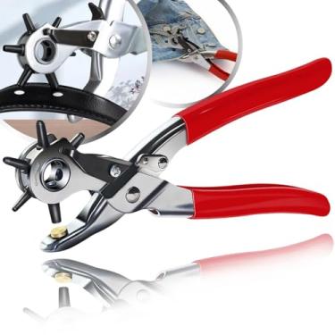 Imagem de Alicate Vazador Furador 6 Bicos 2mm - 5mm Couro Eva Cinto Chinelo Tapete Coleira Couro Tecido Piercing Ponto de Luz Sapato Bolsa Artesanato Costura